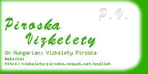 piroska vizkelety business card